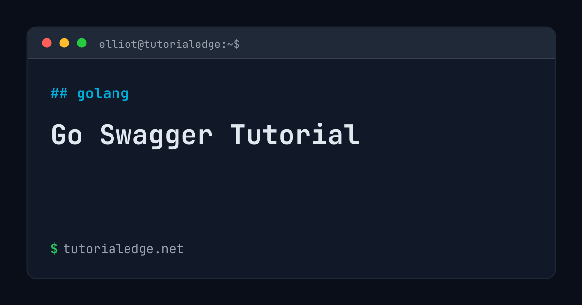 Go Swagger Tutorial | TutorialEdge.net