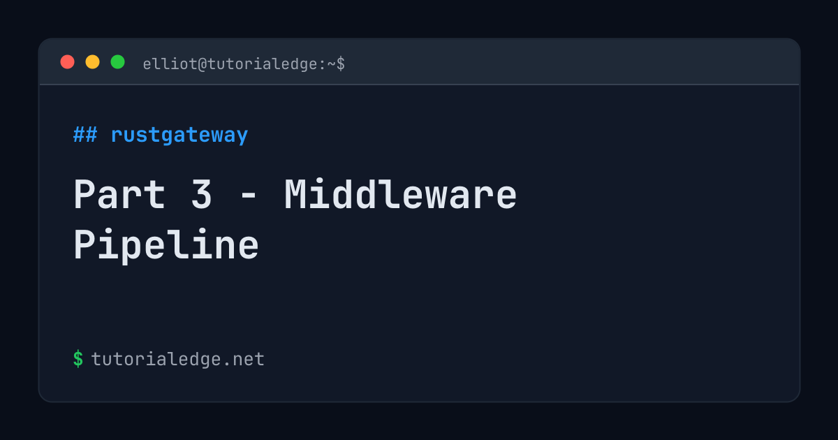 Part 3 - Middleware Pipeline | TutorialEdge.net